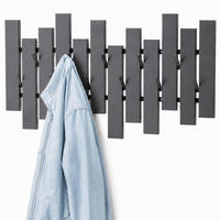 WANDGADEROBE Schwarz Metall Modern 96713 Garderobe Wand mit Haken - Schwarz, Metall (72/40/6cm) - DanDiBo