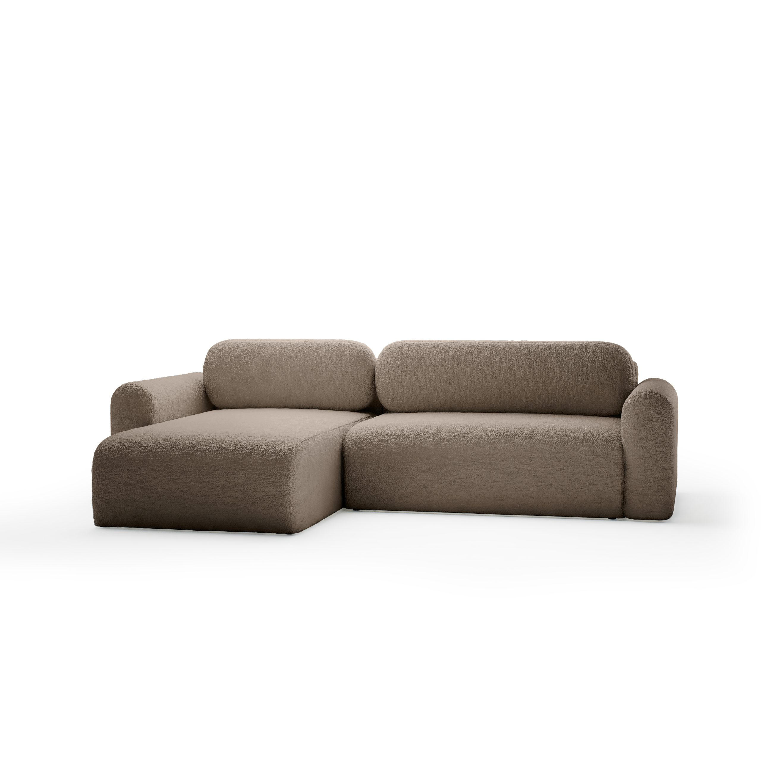 Fedve ROHOVÁ SOFA Thekla s funkcí spaní, Hnědá