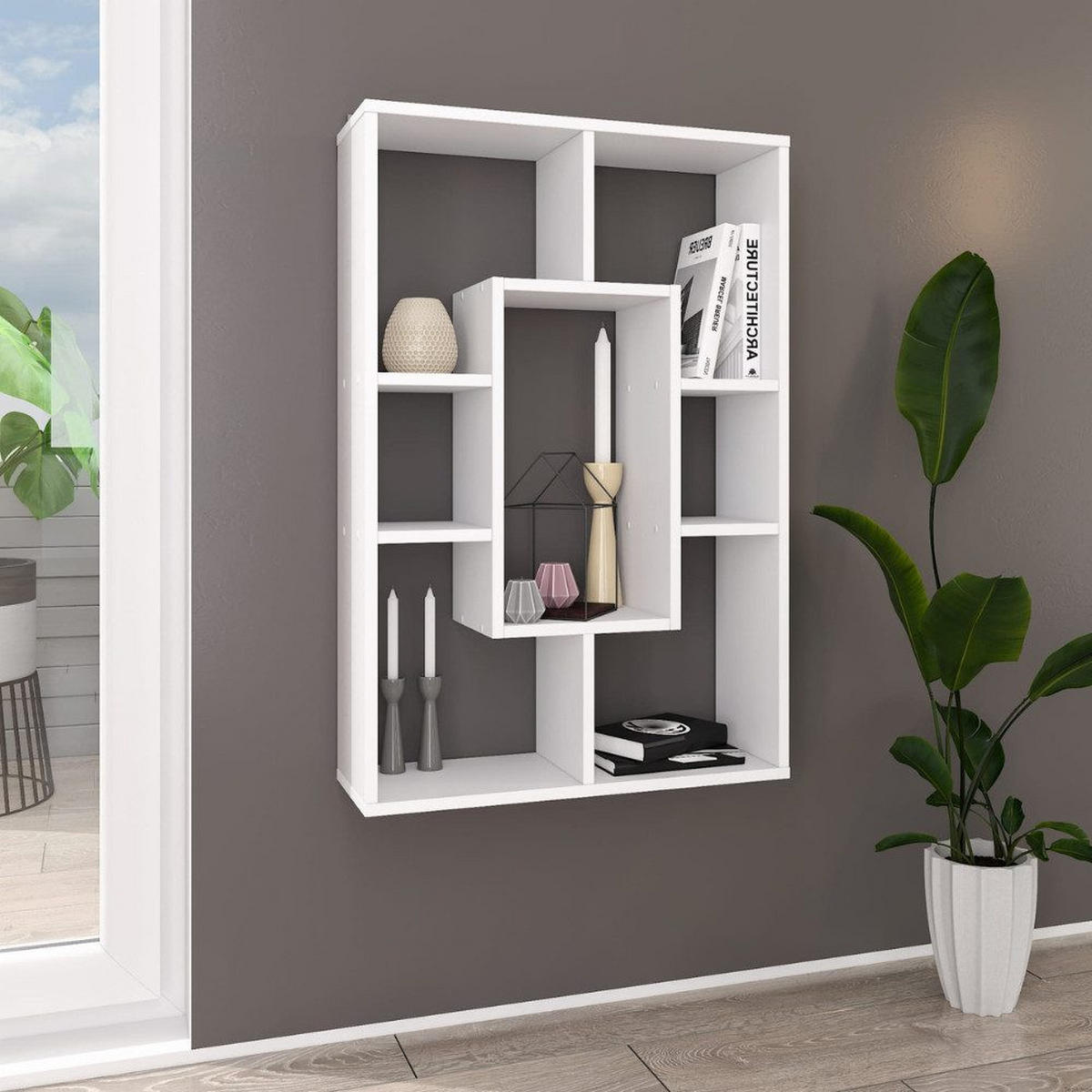 SCHWEBEBOARD WEISS 90x60 - Weiß, Holzwerkstoff (60/90/20cm) - Target Home