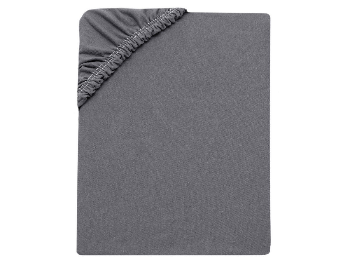 SPANNBETTLAKEN, 180x200 cm, 100% Baumwolle, Grau - Anthrazit, Textil (180/200cm) - Zollner