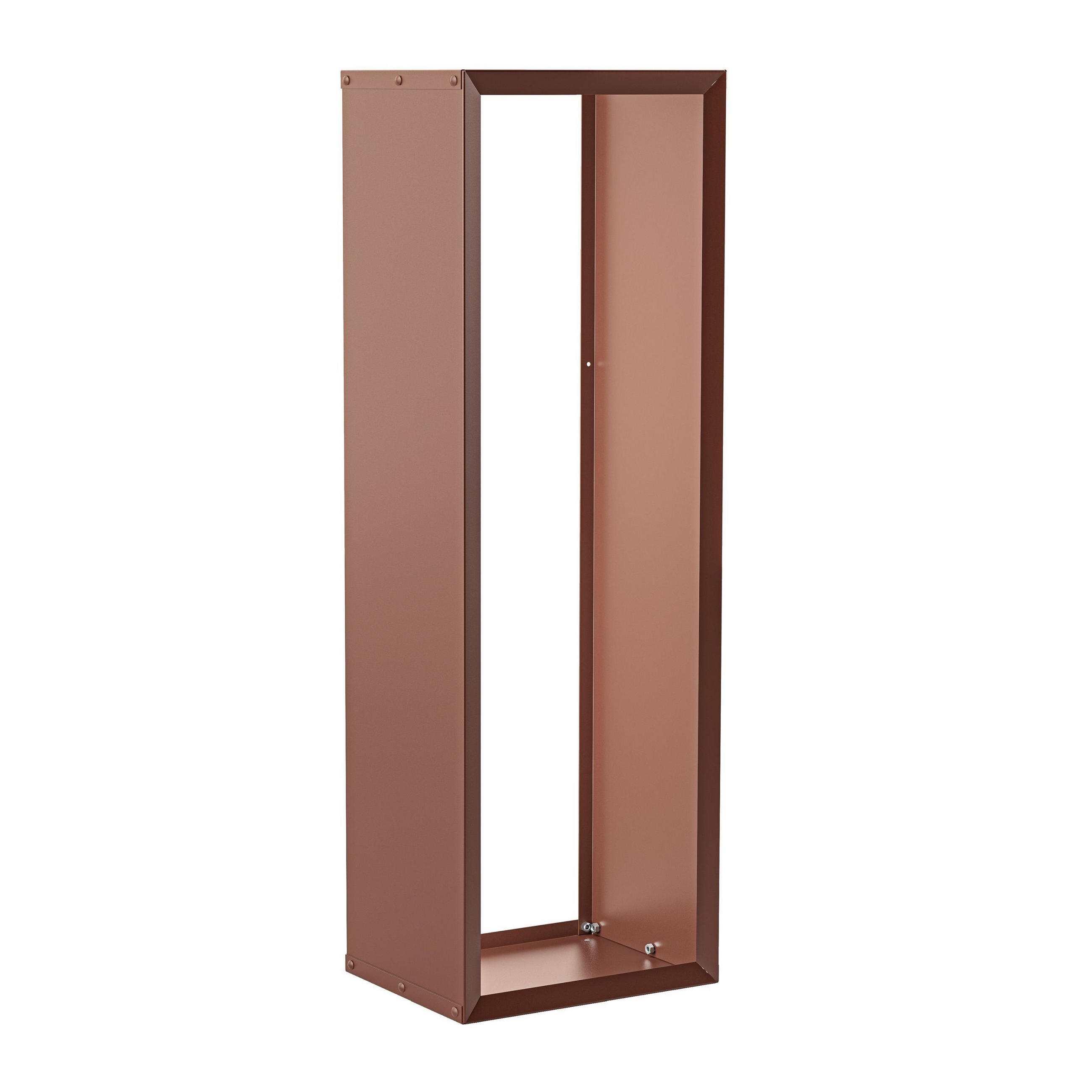 BRENNHOLZREGAL Wooker high Kaminholzregal Holzlagersystem Braun 49 x 149 cm - Braun, Metall (49/149/149cm) - Alberts