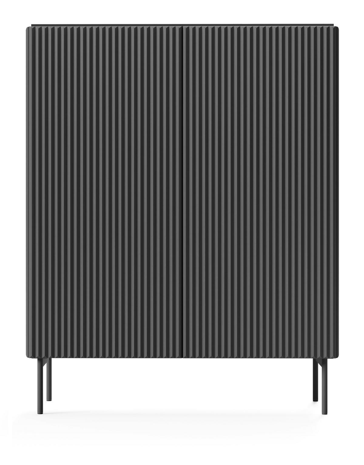 KOMMODE Schwarz 99 cm Galiano mit 2 Türen - Schwarz, Holz (99/123/40cm) - Emporius