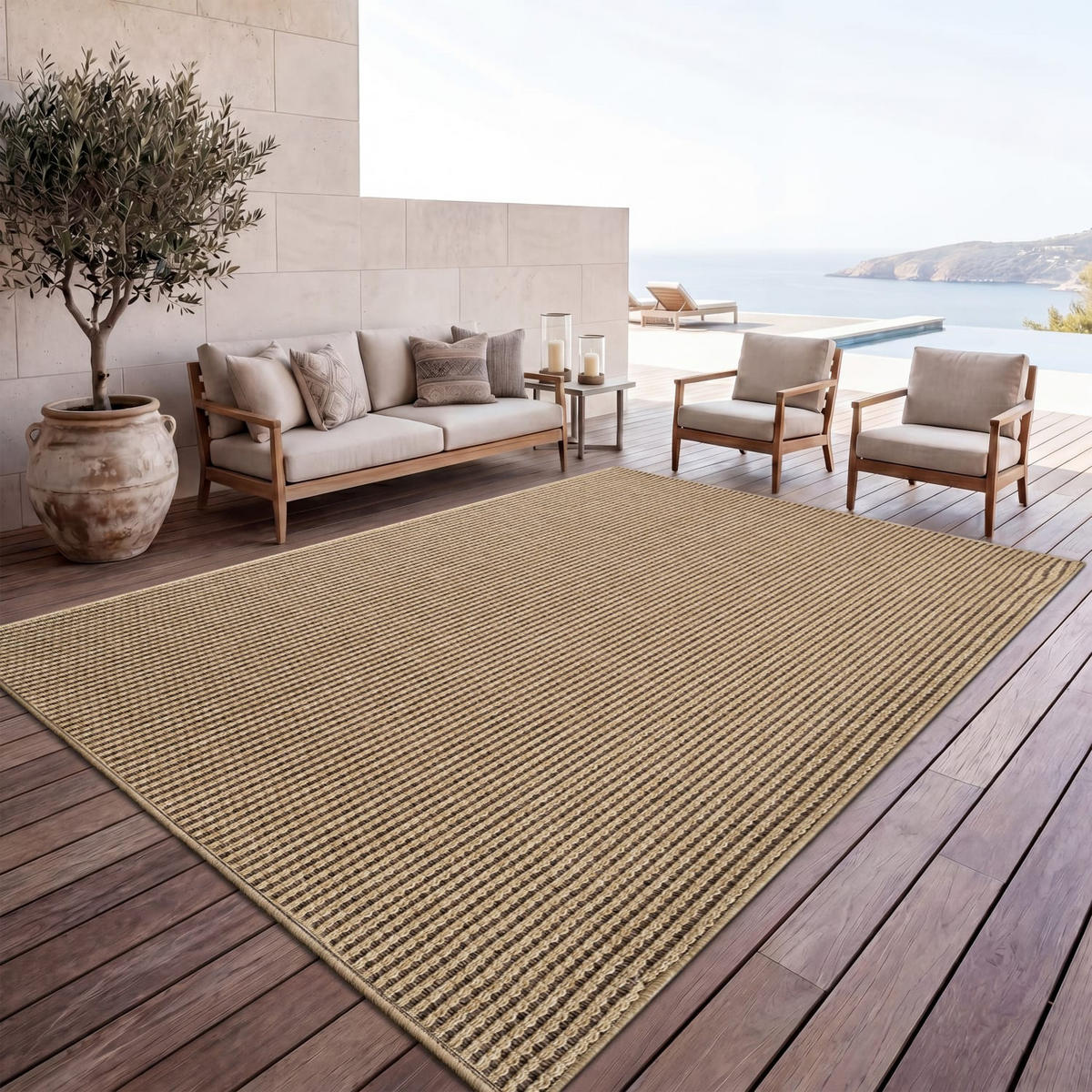 OUTDOORTEPPICH 200/290 cm Waregem 628 - Beige, Kunststoff (200/290cm) - Paco Home