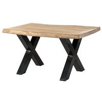 BAUMTISCH Mango 160x90x77 beige lackiert / X-Beine anthrazit glänzend FREEFORM 5 - Beige, Holz (160/90/77cm) - Massivmoebel24
