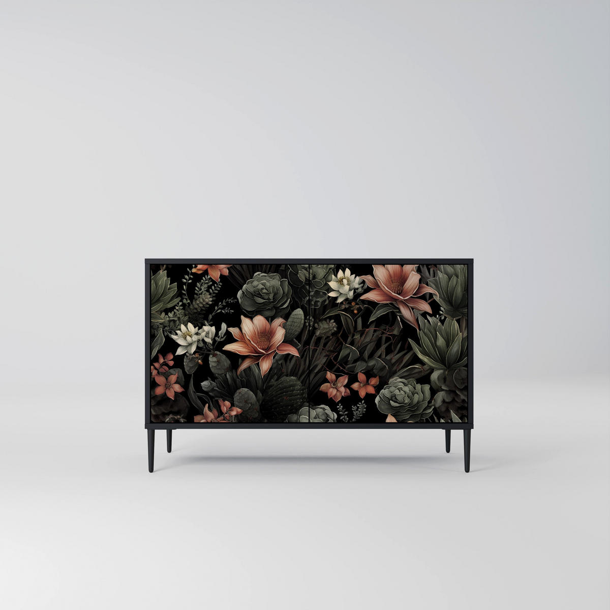 SIDEBOARD SECRET VERDURE, Eicheneffekt, 111x42x77,5 cm, 2 Türen - Eichefarben/Buchefarben, Holzwerkstoff/Buchenholz (111/77.5/42cm) - SpaceRebels