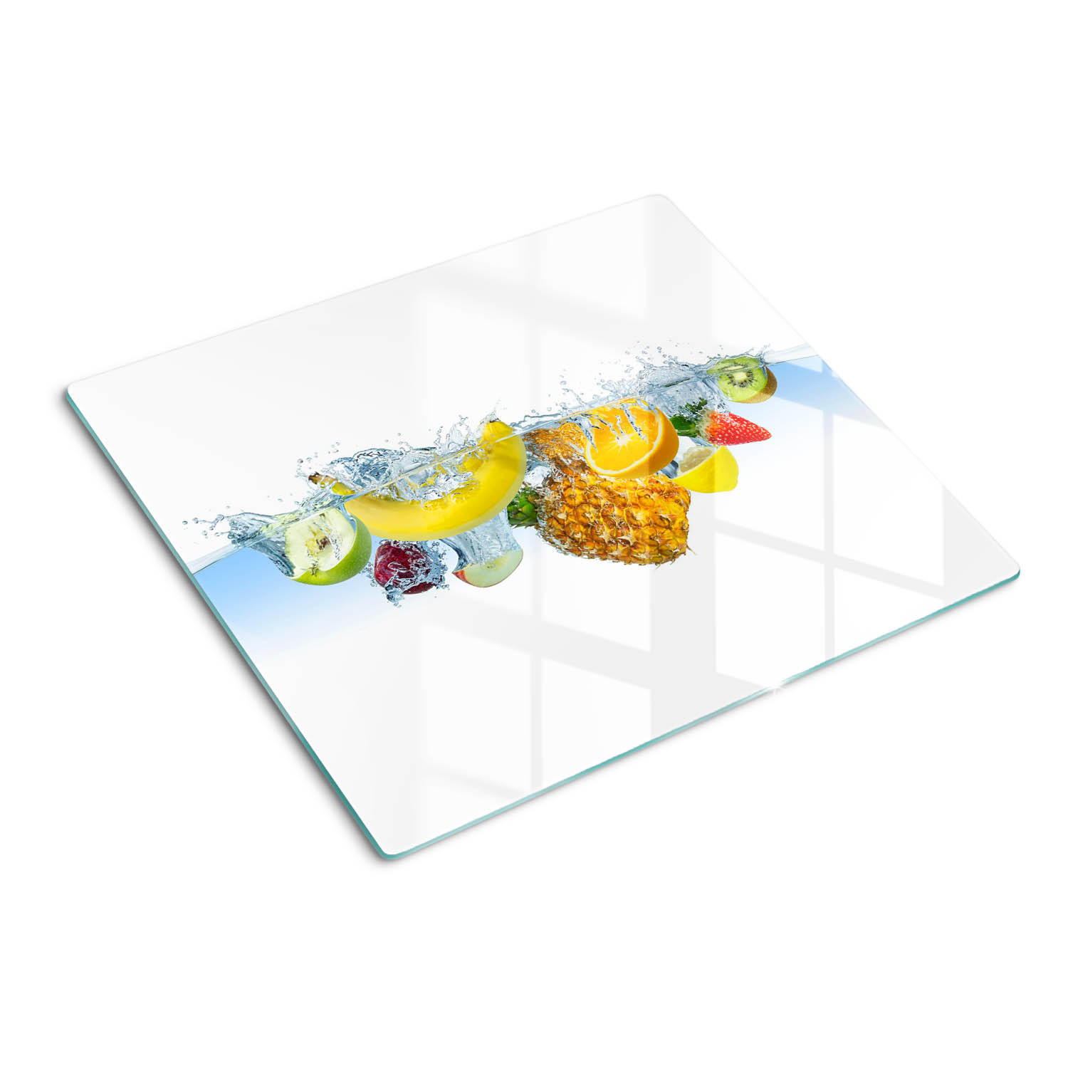 GLASPLATTE 60x52 cm Früchte unter Wasser - Multicolor, Glas (60/0.4/52cm) - TULUP