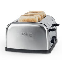 TOASTER TOAS14 Schwarz, mit 4 Schlitzen - Grau, Metall (28.5/18/29.5cm) - HKoenig