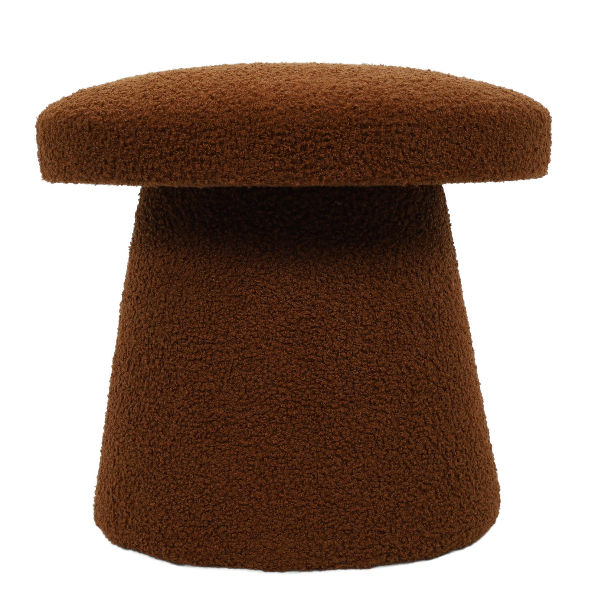 HOCKER Bouclé Teddy 43/43/38 cm - Braun, Textil (43/38/43cm) - Home Styling Collection