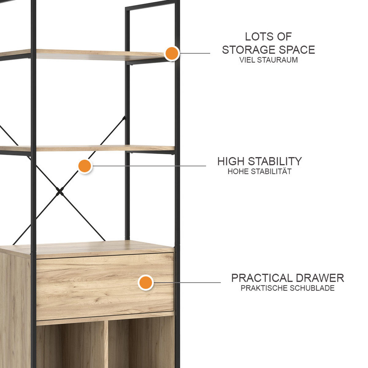 ŠATNÍ SKŘÍŇ Enya Dřevo - přírodní/černá, kompozitní dřevo (60/180/40cm) - Vicco