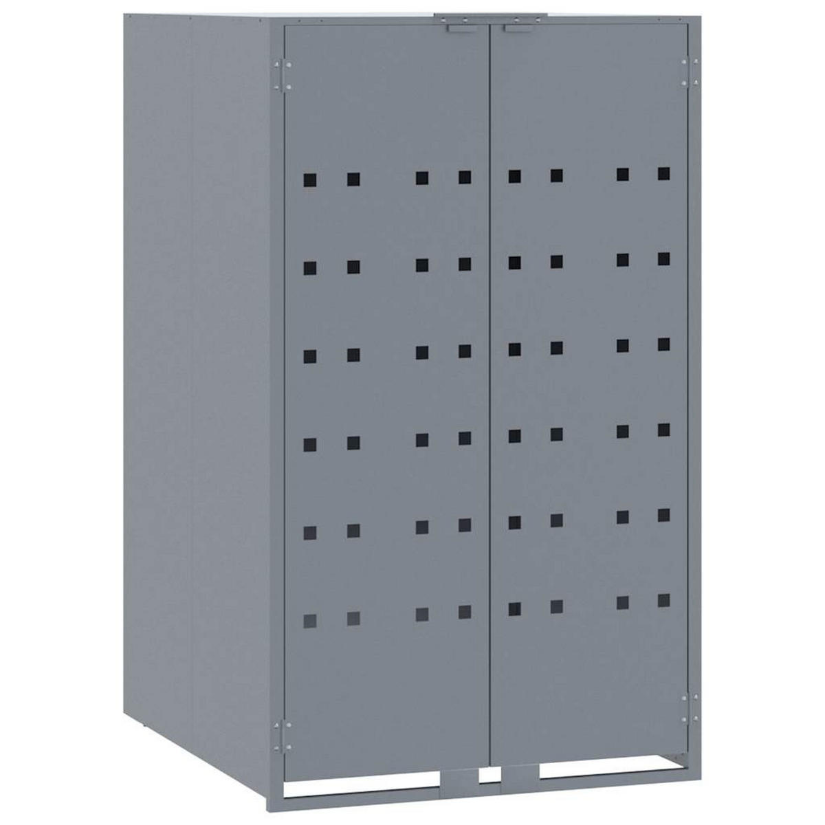MÜLLTONNENBOX Gorilo für 2 Tonnen Grau 138x79x117 cm - Grau, Metall (138/117/79cm) - DELUKE