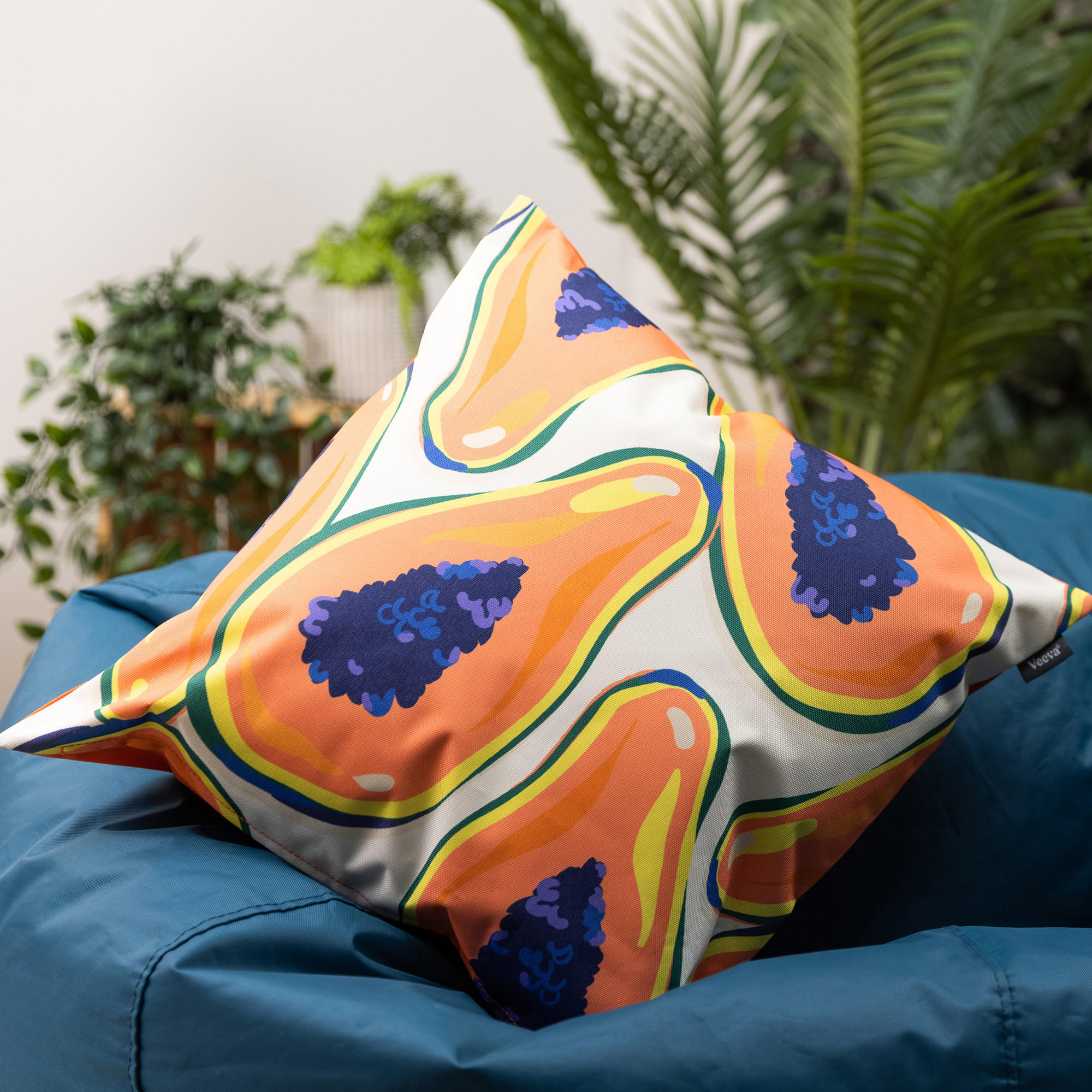 OUTDOOR-KISSEN 2er-Set - Weiß, Textil (43/43cm) - Veeva