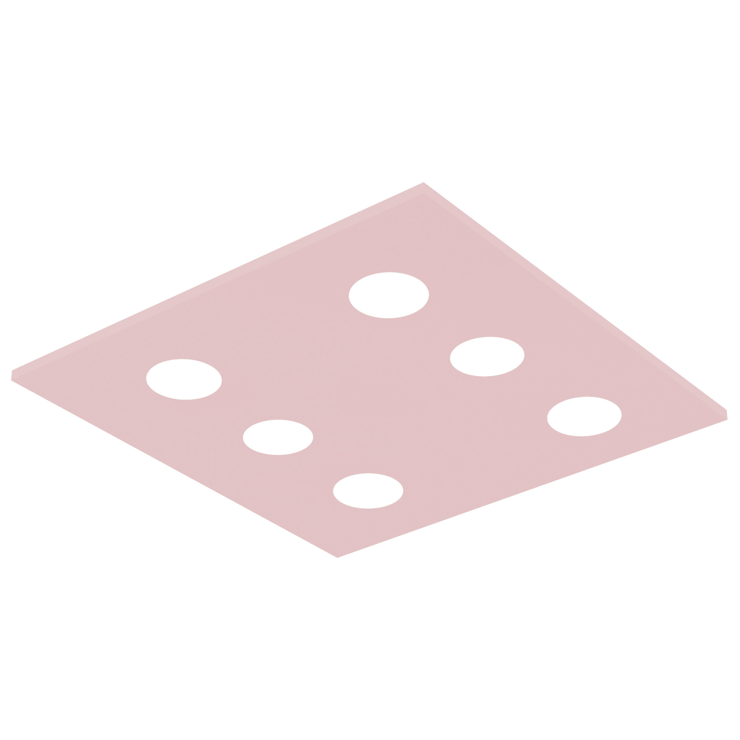 DECKENLEUCHTE - Pink, Metall (50/50/4cm) - Lumicom