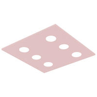 DECKENLEUCHTE - Pink, Metall (50/50/4cm) - Lumicom