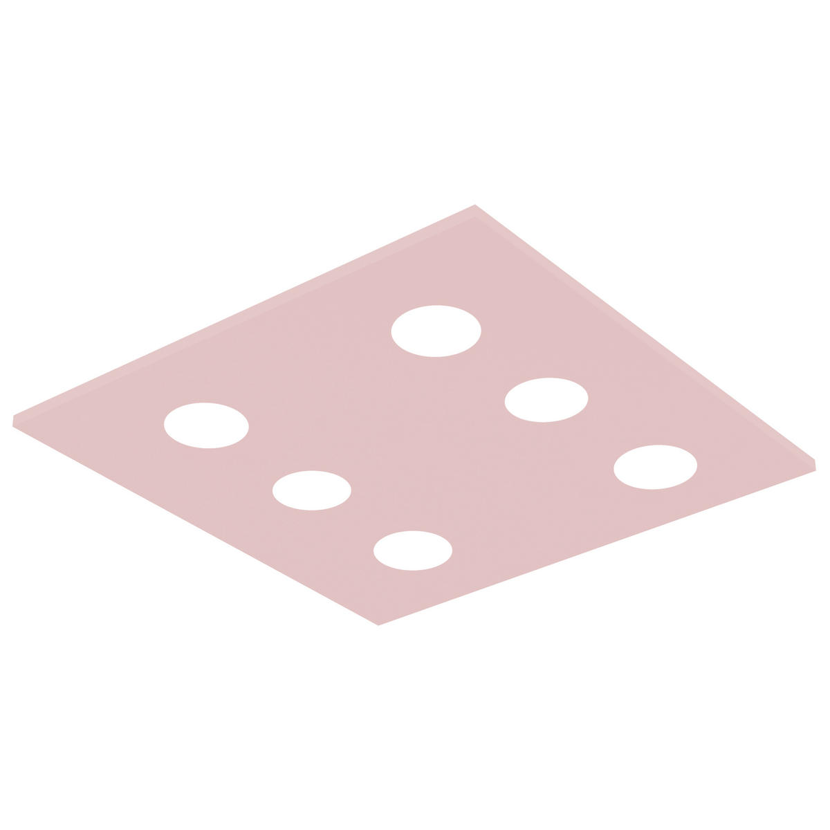 DECKENLEUCHTE - Pink, Metall (50/50/4cm) - Lumicom