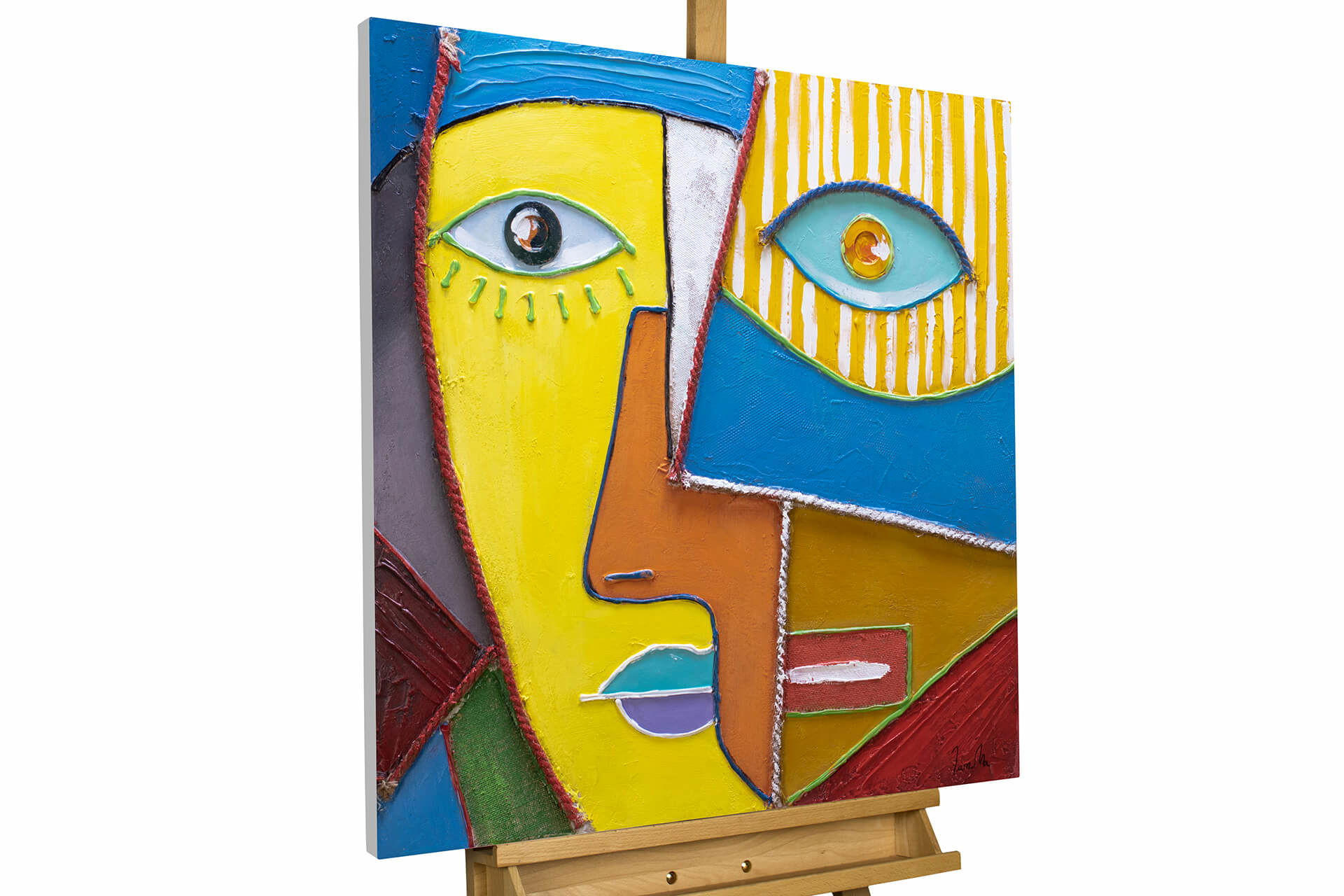 ACRYLBILD HANDGEMALT 80/80 cm - Multicolor, Holz/Textil (80/80cm) - KUNSTLOFT