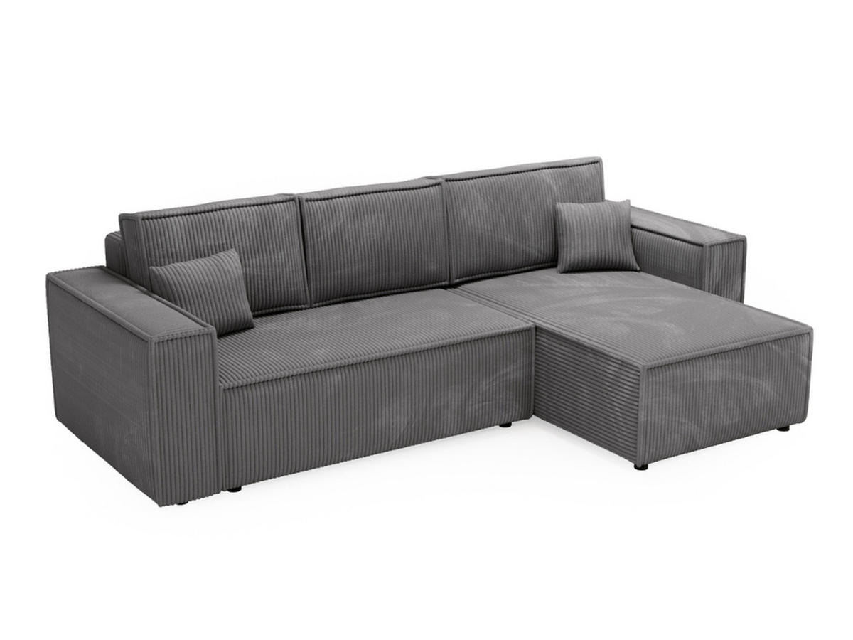 ECKSOFA Prato XL Dunkelgrau - Dunkelgrau/Schwarz, Holz/Kunststoff (280/170cm) - Graingold