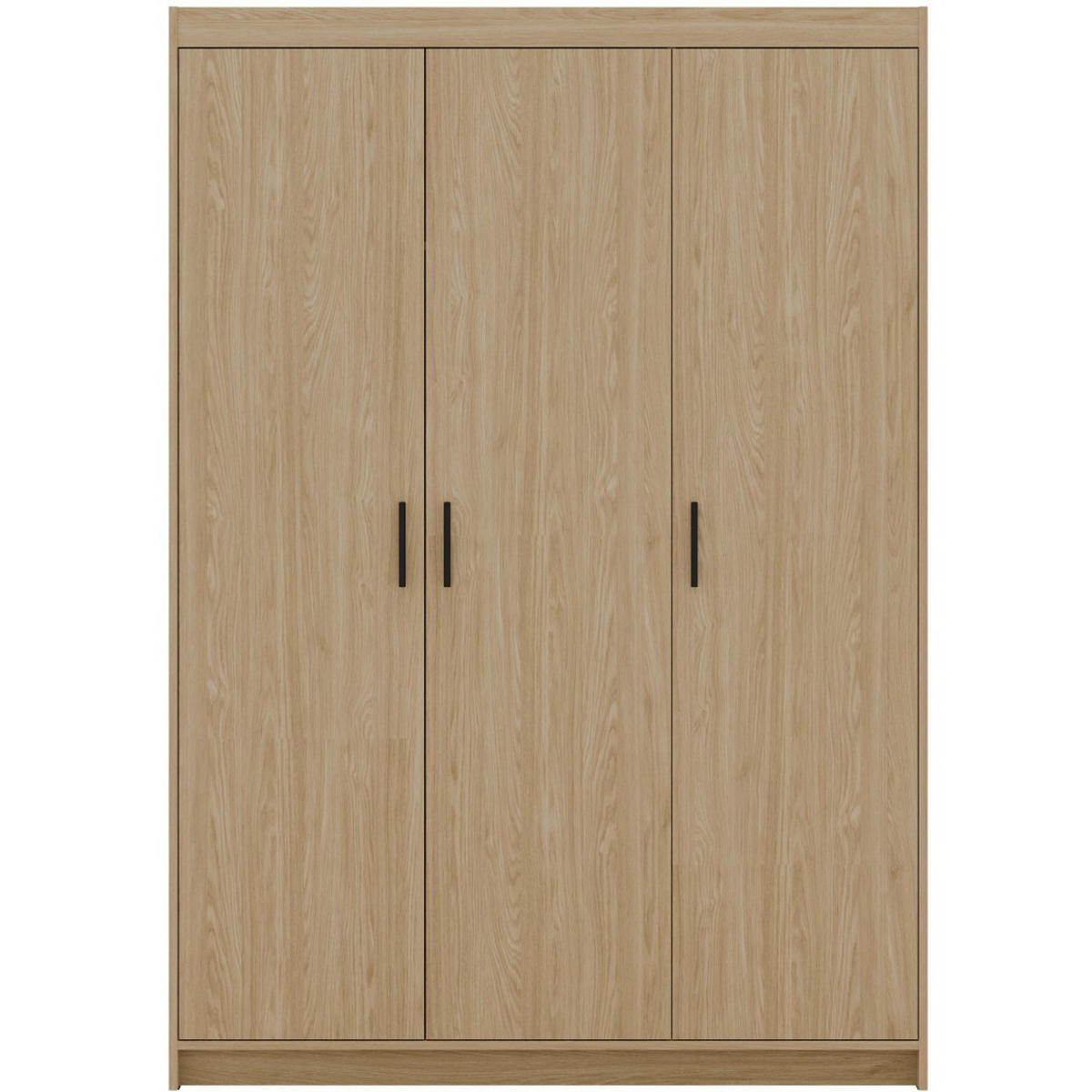 DREHTÜRENSCHRANK Elena mit 3 Türen, ohne Spiegel, Eiche Geölt - Eichefarben, Holzwerkstoff (130/190/53cm) - Beautysofa