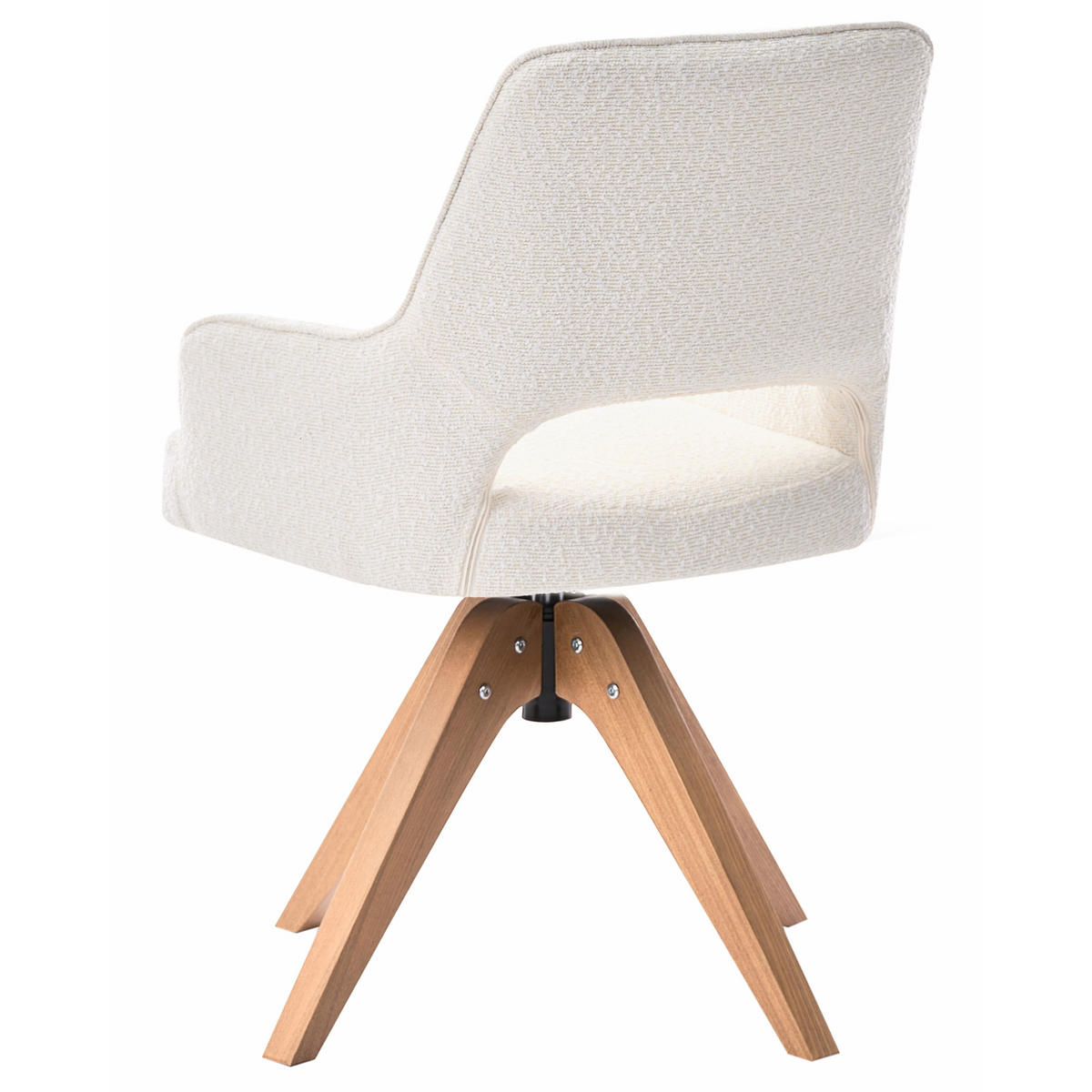 JÍDELNÍ ŽIDLE otočná Bouclé Světle béžová Moravia - béžová, textil (56/83/66cm) - Beliani