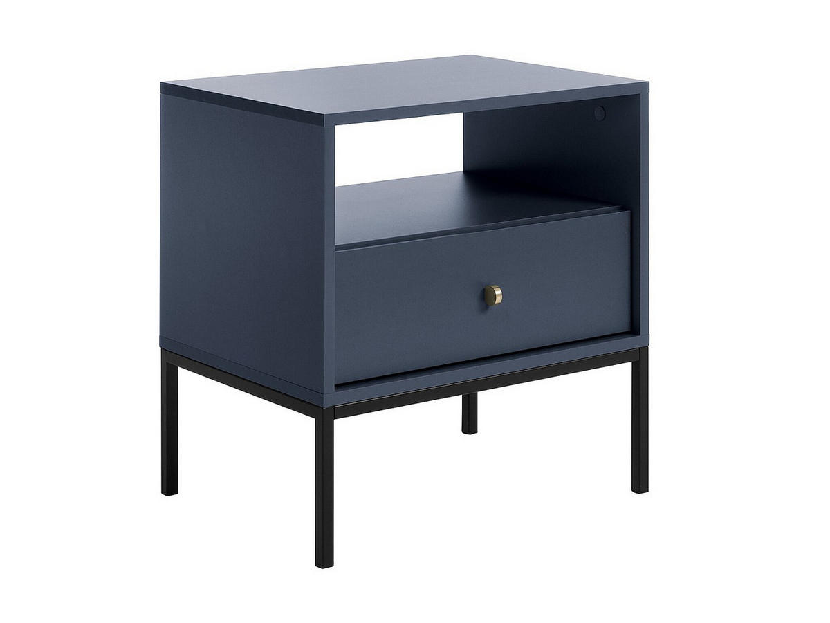 2ER-SET Nachttische mit 1 Schublade & 1 Ablage - Blau - BOGDAN - Blau, Holz (54/56/39cm) - Vente-Unique