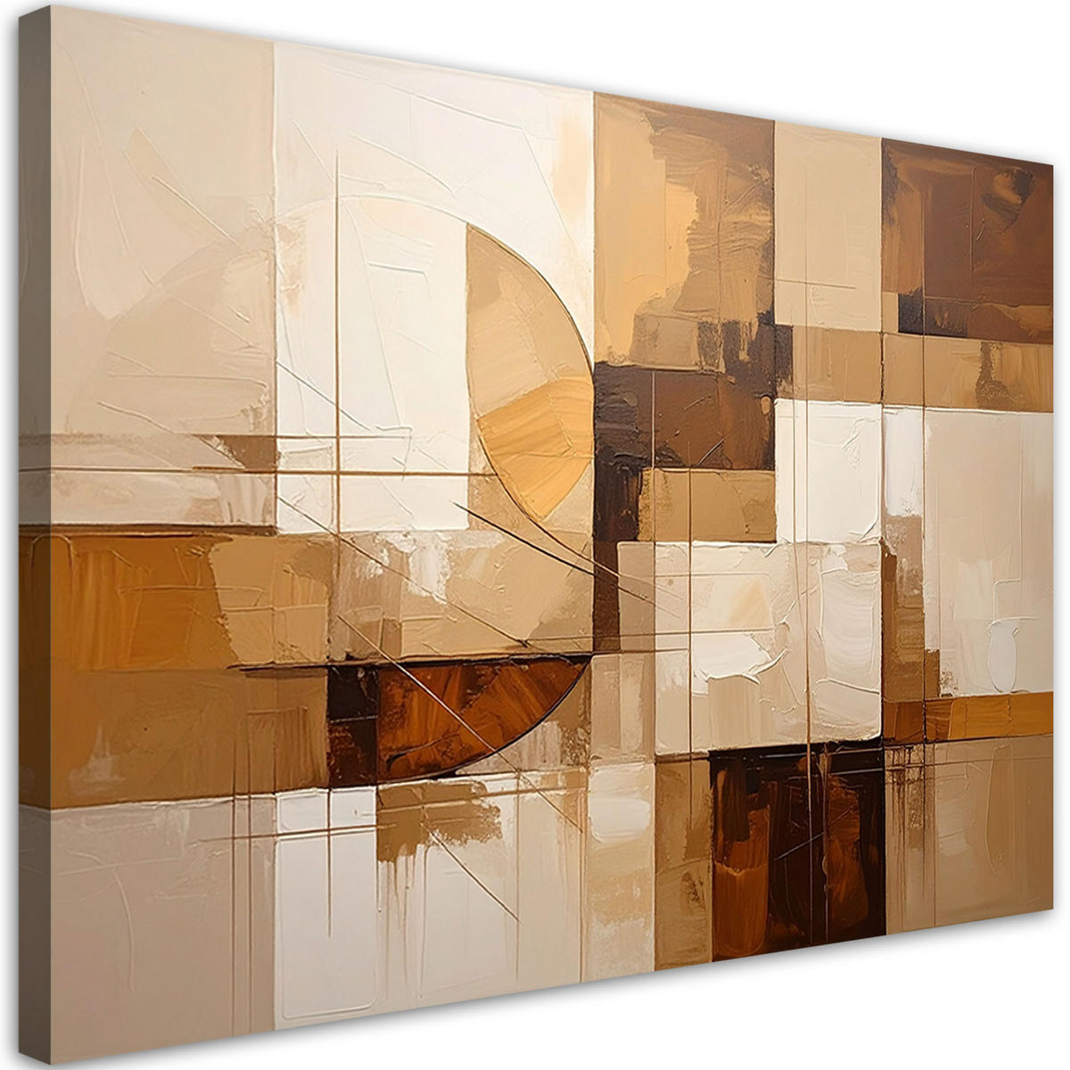 LEINWANDBILD 3D und geometrisch 120x80cm - Beige, Textil (120/80cm) - Feeby