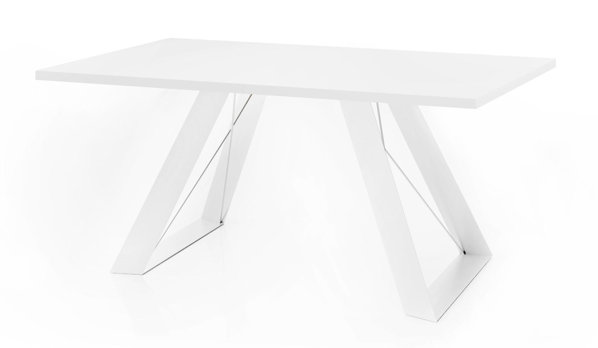 ESSTISCH Colter Weiß rechteckig ausziehbar, Weiß 160-260/90/76 cm - Weiß, Holzwerkstoff/Metall (160/90/76cm) - WFL GROUP