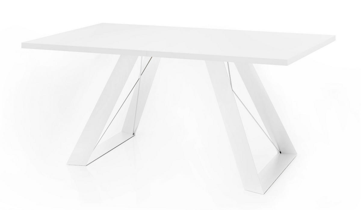 ESSTISCH Colter Weiß rechteckig ausziehbar, Weiß 160-260/90/76 cm - Weiß, Holzwerkstoff/Metall (160/90/76cm) - WFL GROUP