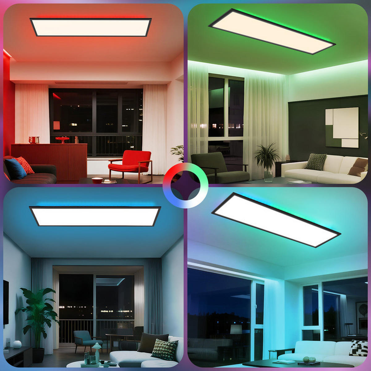 LED závěsné světlo Clausthal III 30/120/6 cm - černá, kov (30/120/6cm) - Nettlife