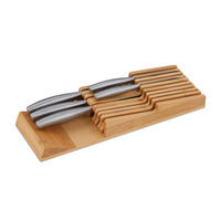 MESSERHALTER - Hellbraun, Holz (13/5.5/40cm) - Relaxdays