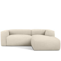 ECKSOFA RECHTS BUFFO, Hellbeige - Beige, Holz/Holzwerkstoff (225/176cm) - KONSIMO®