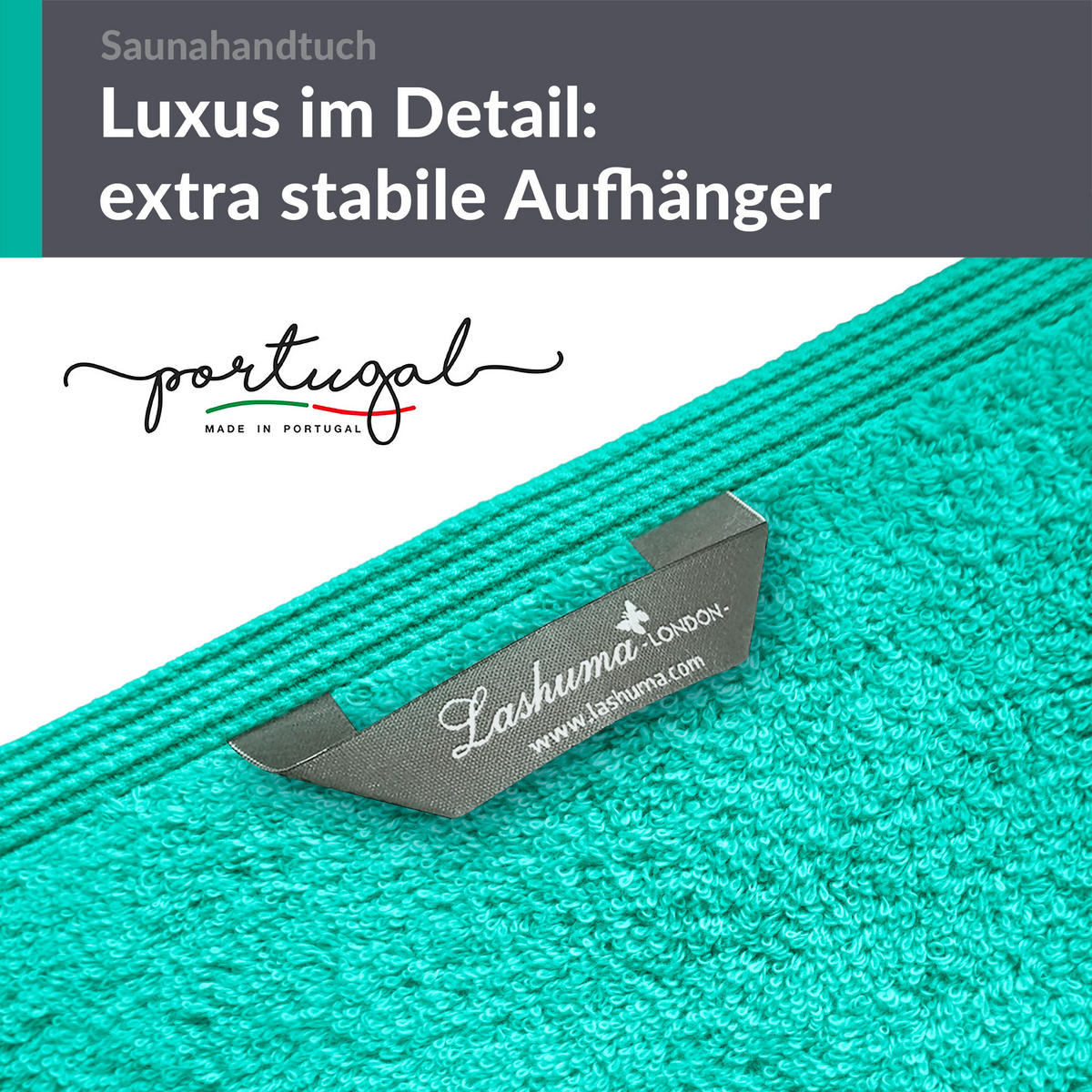 BADETUCH London Meeres Türkis 100x200 cm - Hellgrün, Textil (100/200cm) - Lashuma