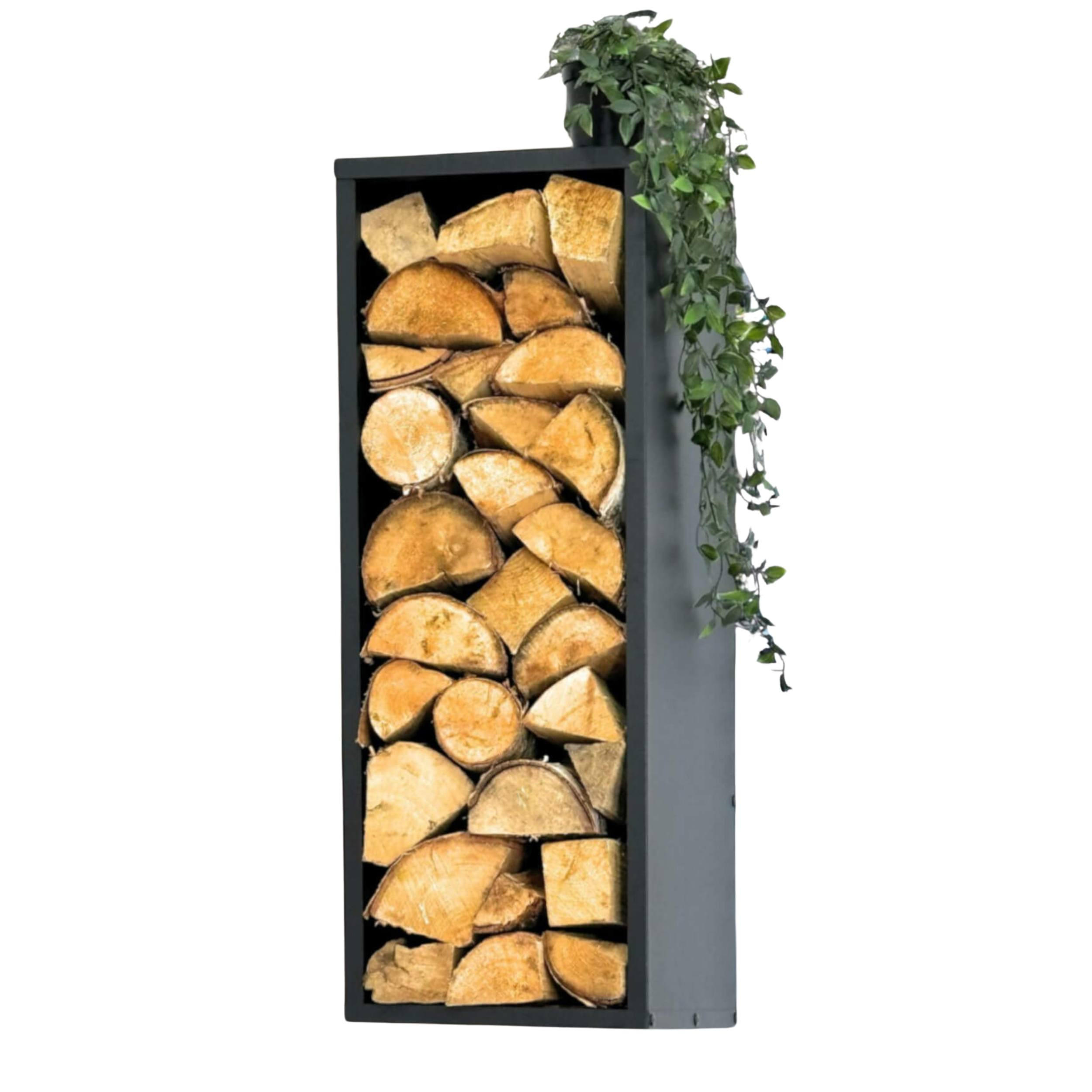 DanDiBo Kaminholzregal Schwarz 30x80x40 cm