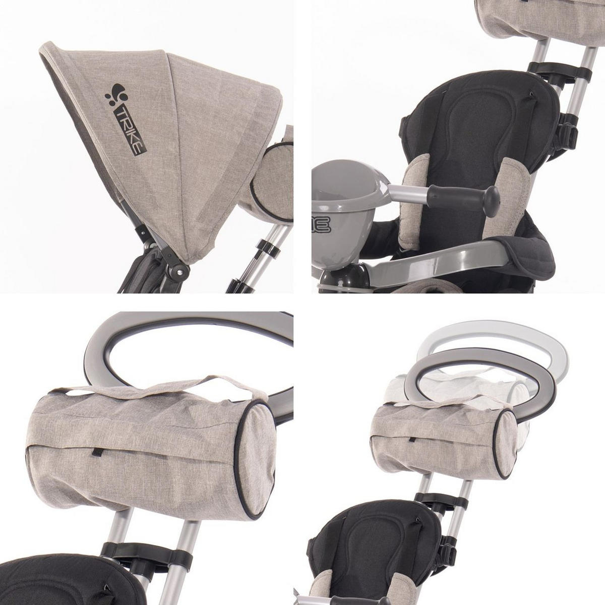 DREIRAD One 3 in 1 rot EVA-Reifen Schiebestange Anti-Rutsch Pedale umbaubar - Rot, Metall (70/50/96cm) - Lorelli
