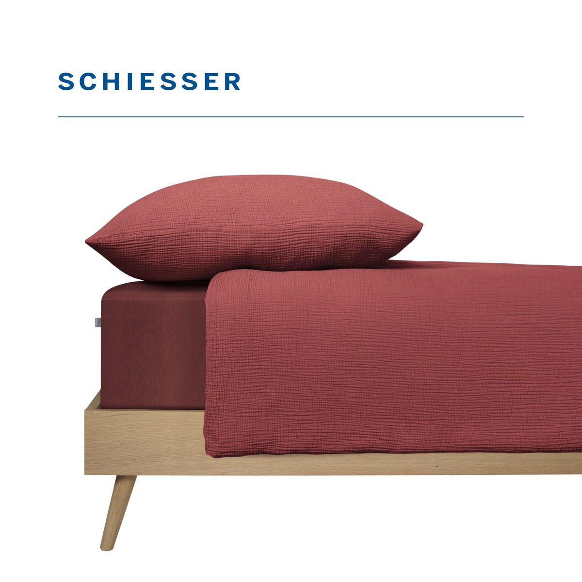 BETTWÄSCHESET Molly - Musselin - 2-teilig - 135 x 200 cm - Rosenholz - Rotbraun, Textil (135/200cm) - SCHIESSER