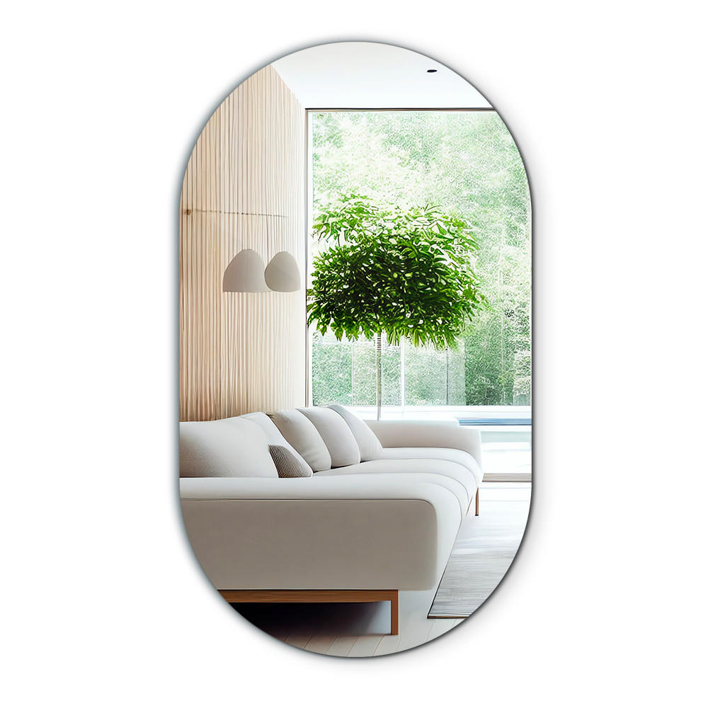 SPIEGEL 52 x 90 cm Oval - Blaugrau, Glas (52/90/0.4cm) - TULUP
