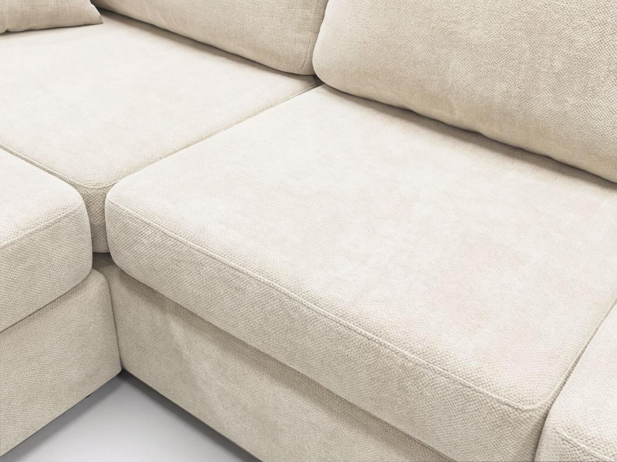 ECKSOFA Nesto Creme Links - Creme, Holz/Textil (260/165cm) - Graingold