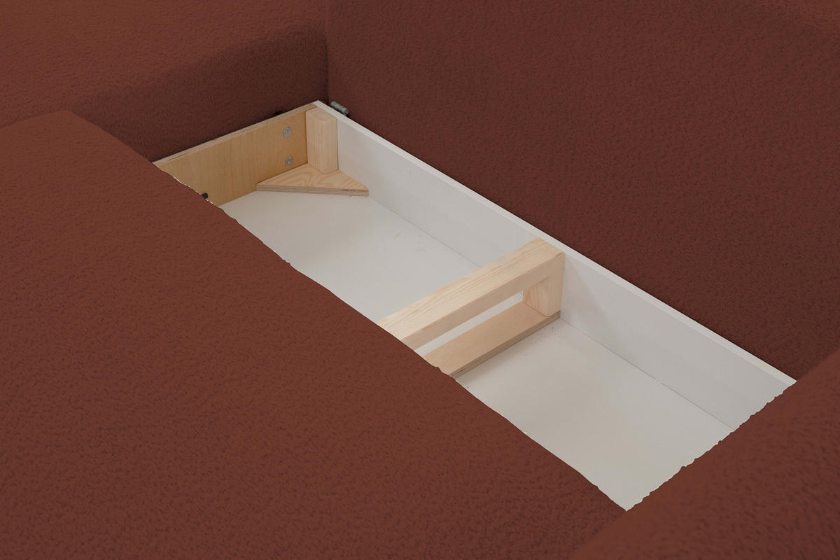ECKSOFA ADEL mit Schlaffunktion und Bettkasten, L-förm, Metallbeine, verstellbar lose Rückenkissen, freistehend, RECHTS, 257x171x90 cm, Bordeaux - Bordeaux, Holz/Textil (257/171cm) - DomoHome