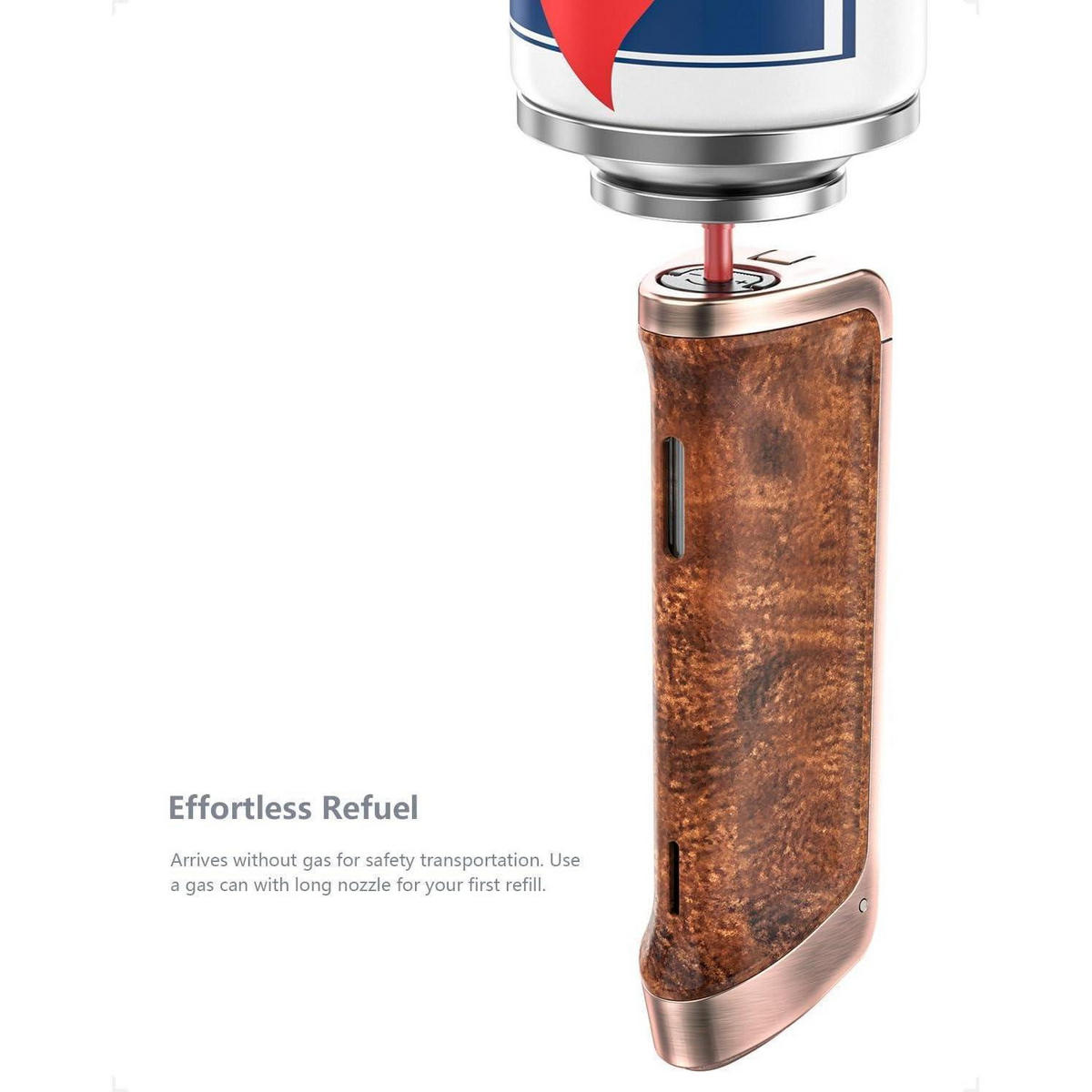 FEUERZEUG Jetflamme mit Bohrer Ganzmetall Holzoptik - Multicolor, Metall (2.3/3.5/9.4cm)