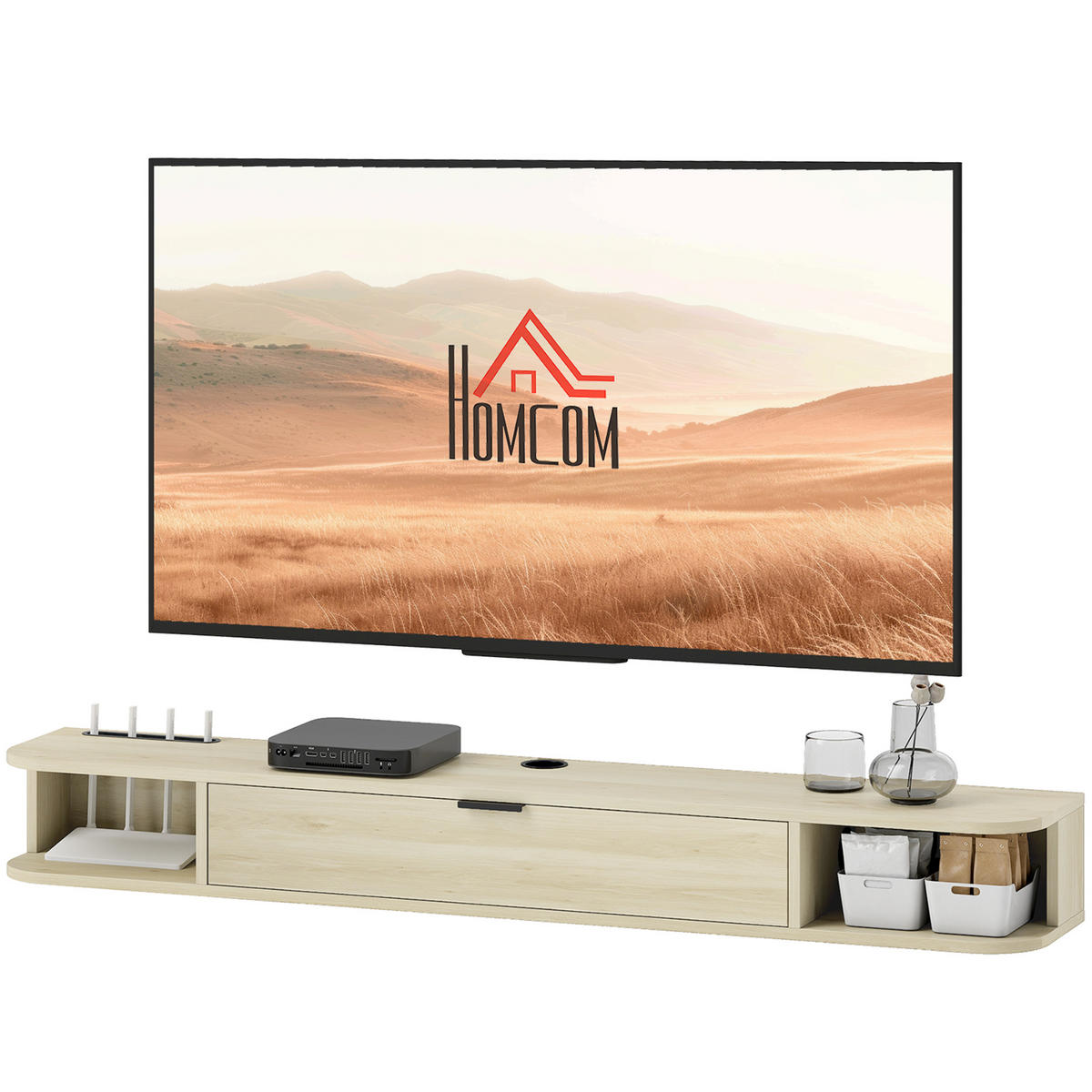 TV-MÖBEL Braun 1 Stück - Braun, Holzwerkstoff (140/16/24cm) - GiPP