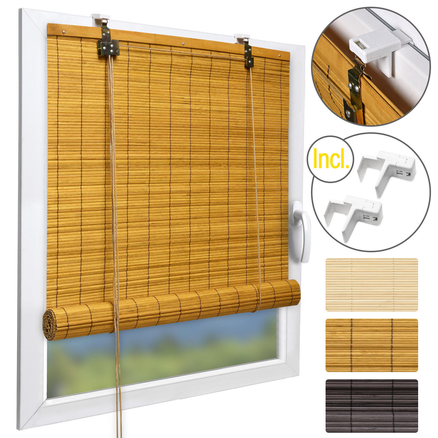 BAMBUSROLLO SolDecor B86 120x160cm Bambus - Braun, Holz (120/160cm) - Sol Royal