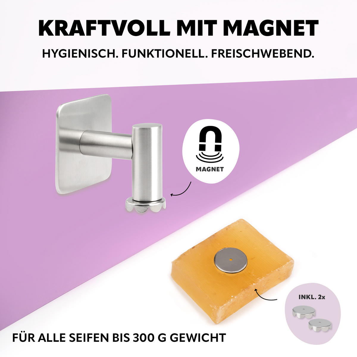 SEIFENHALTER, silber - Edelstahlfarben, Metall (6/6/6cm) - bremermann