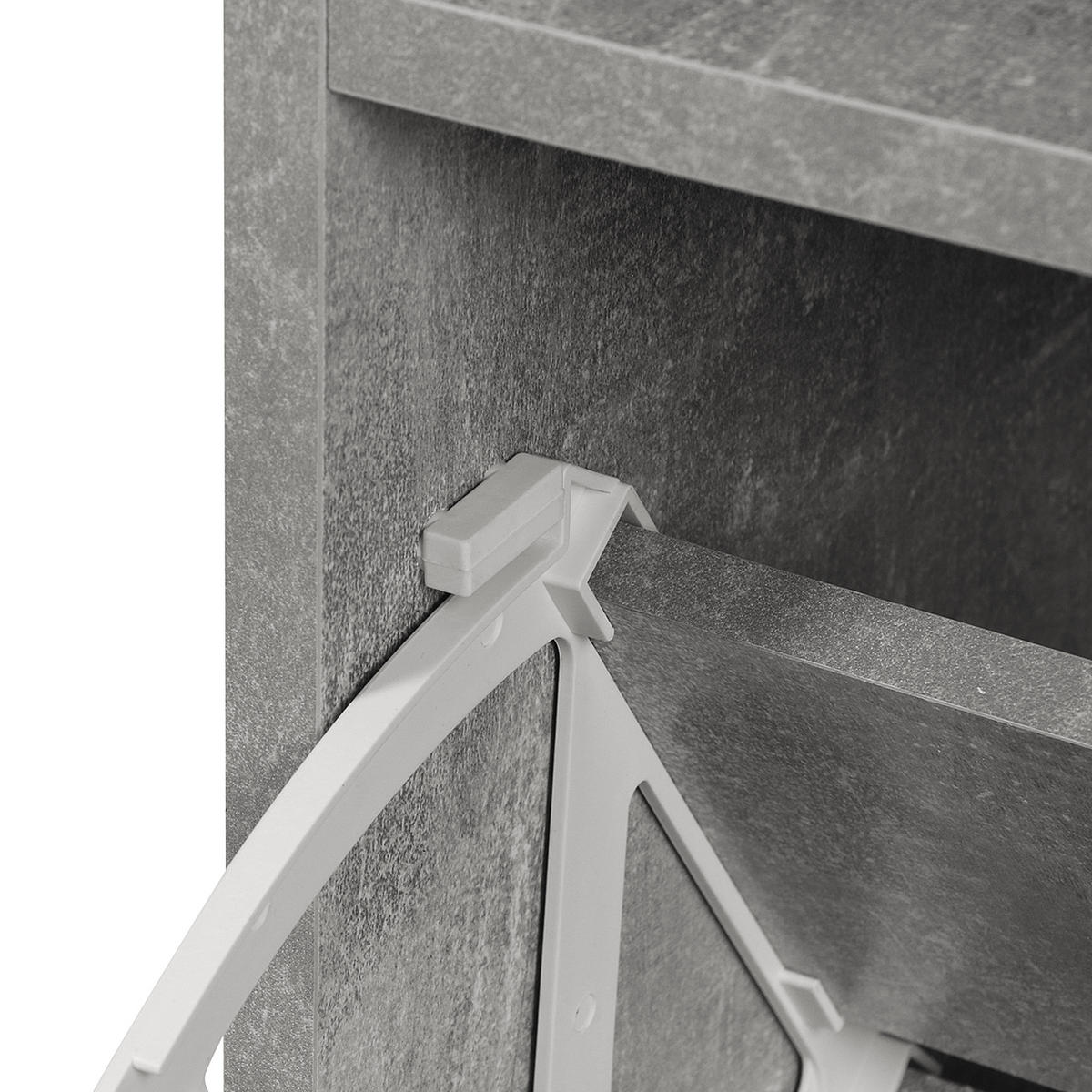GARDEROBE DE-16751 Beton-Effekt Grau - Grau, Holzwerkstoff (24/191/90cm) - ComfortXL