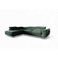 ECKSOFA Declan Mit Schlaffunktion - Grün, Holzwerkstoff/Textil (277/203cm) - Fun Möbel