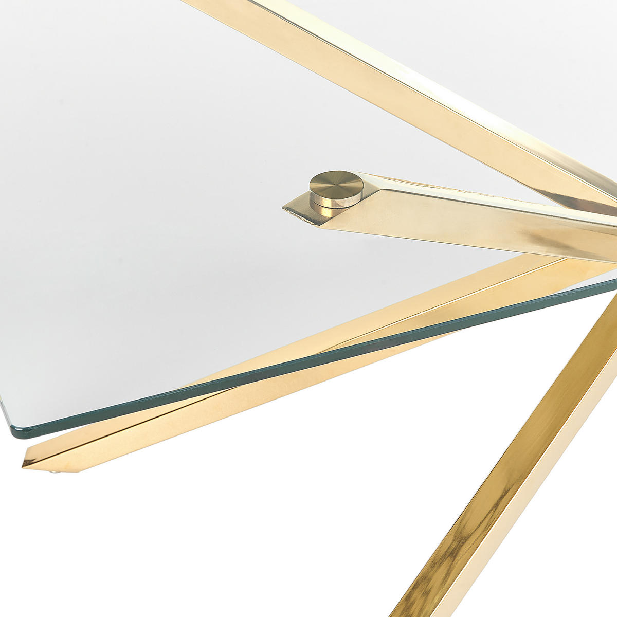 ESSTISCH 160/90/75 cm Transparent, goldfarben Rechteckig Cora - Transparent, Glas (160/90/75cm) - Beliani