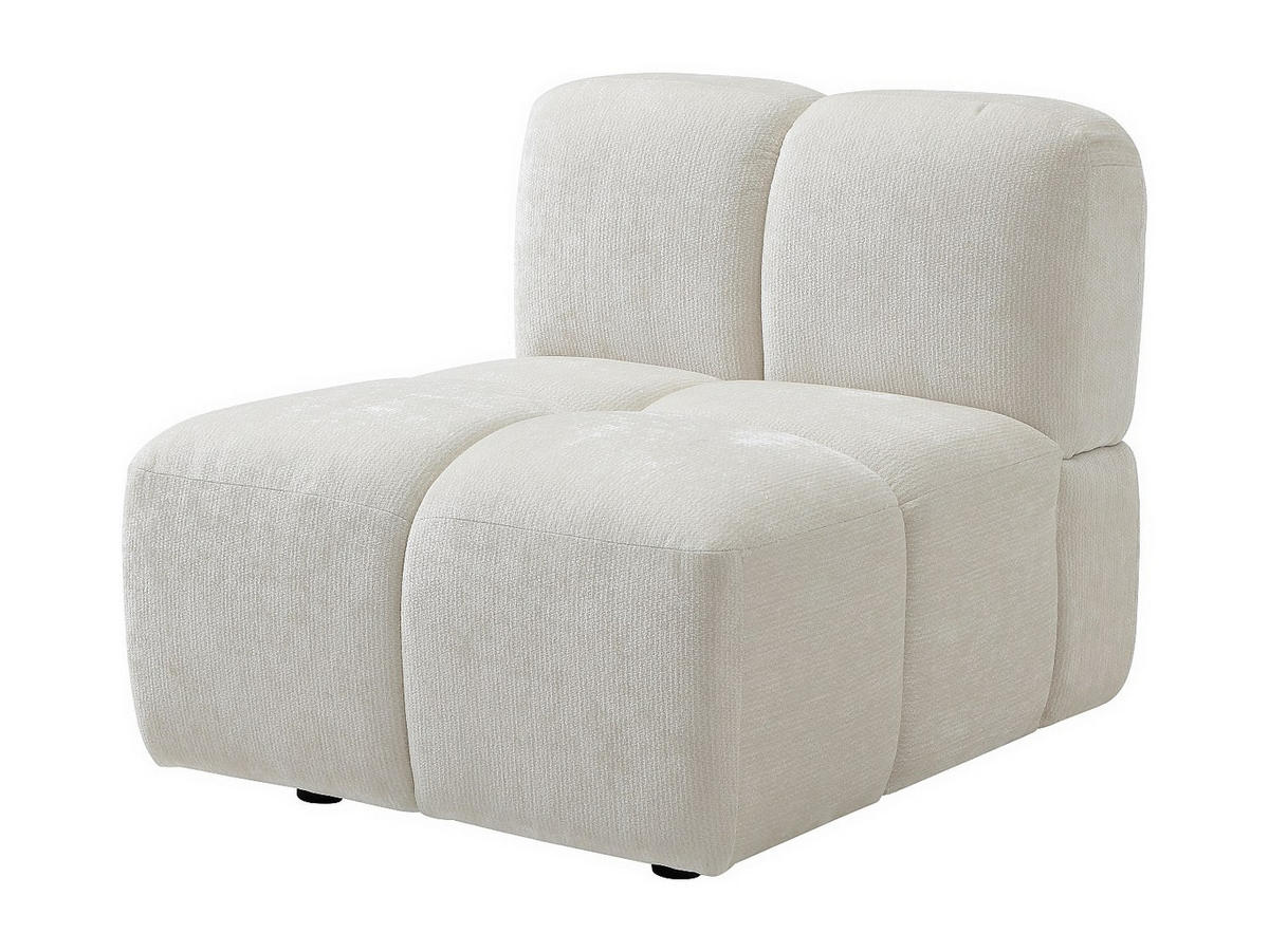 SESSEL mit gerader Rückenlehne - 1 Person - stoff - gebrochenes weiß Carlivi - Weiß, Holz/Textil (78/73/92cm) - Vente-Unique