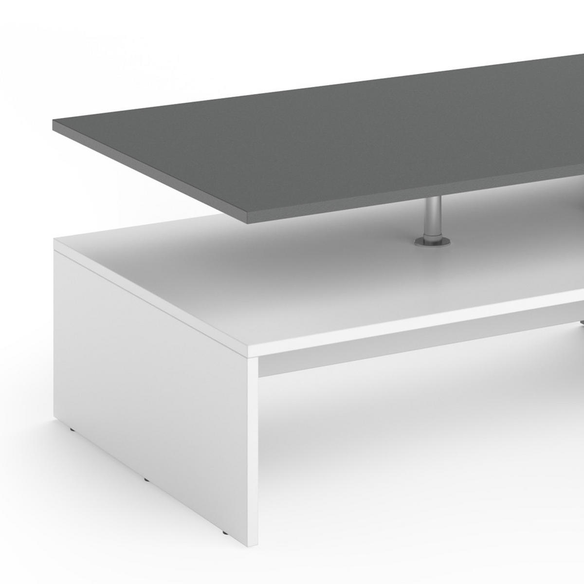 COUCHTISCH Amato Weiß/Anthrazit 90 x 60 cm - Anthrazit/Weiß, Holzwerkstoff (60/90/42cm) - Vicco