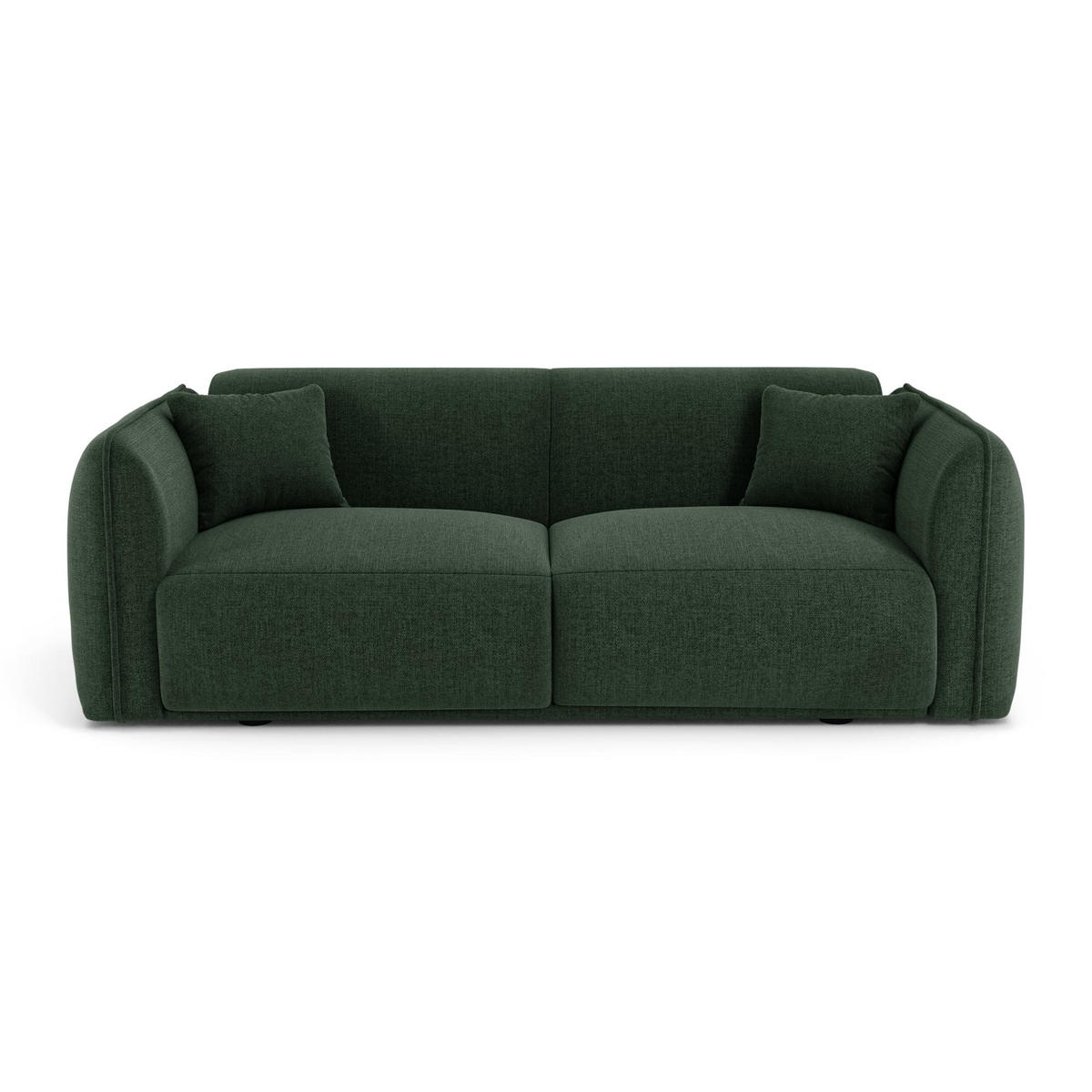 3-SITZER-SOFA LUSH Kettgewebe mit weichem Griff Khaki-Grün 206cm - Dunkelgrün/Olivgrün, Textil (206/72.5/90cm) - Premium Interiors
