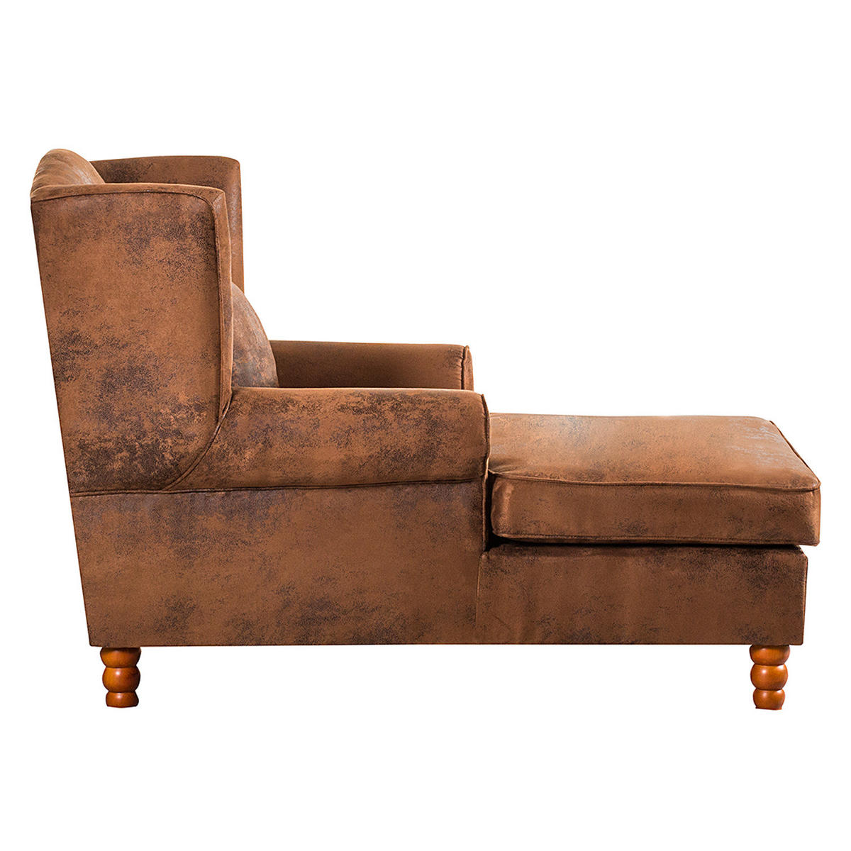 OHRENSESSEL - Antiklederoptik - Braun - Braun, Holz/Textil (94/95/134cm) - home24