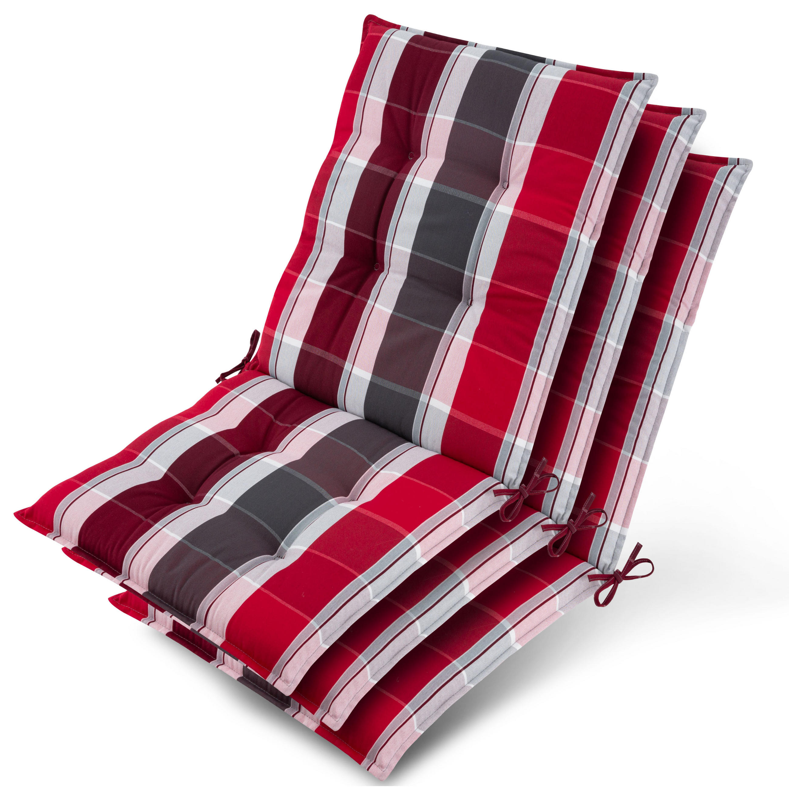 NIEDERLEHNER Sun-NL 105x50x8cm Rot-Anthrazit-Gestreift (3tlg) - Dunkelrot, Textil (50/100cm) - Beautissu 