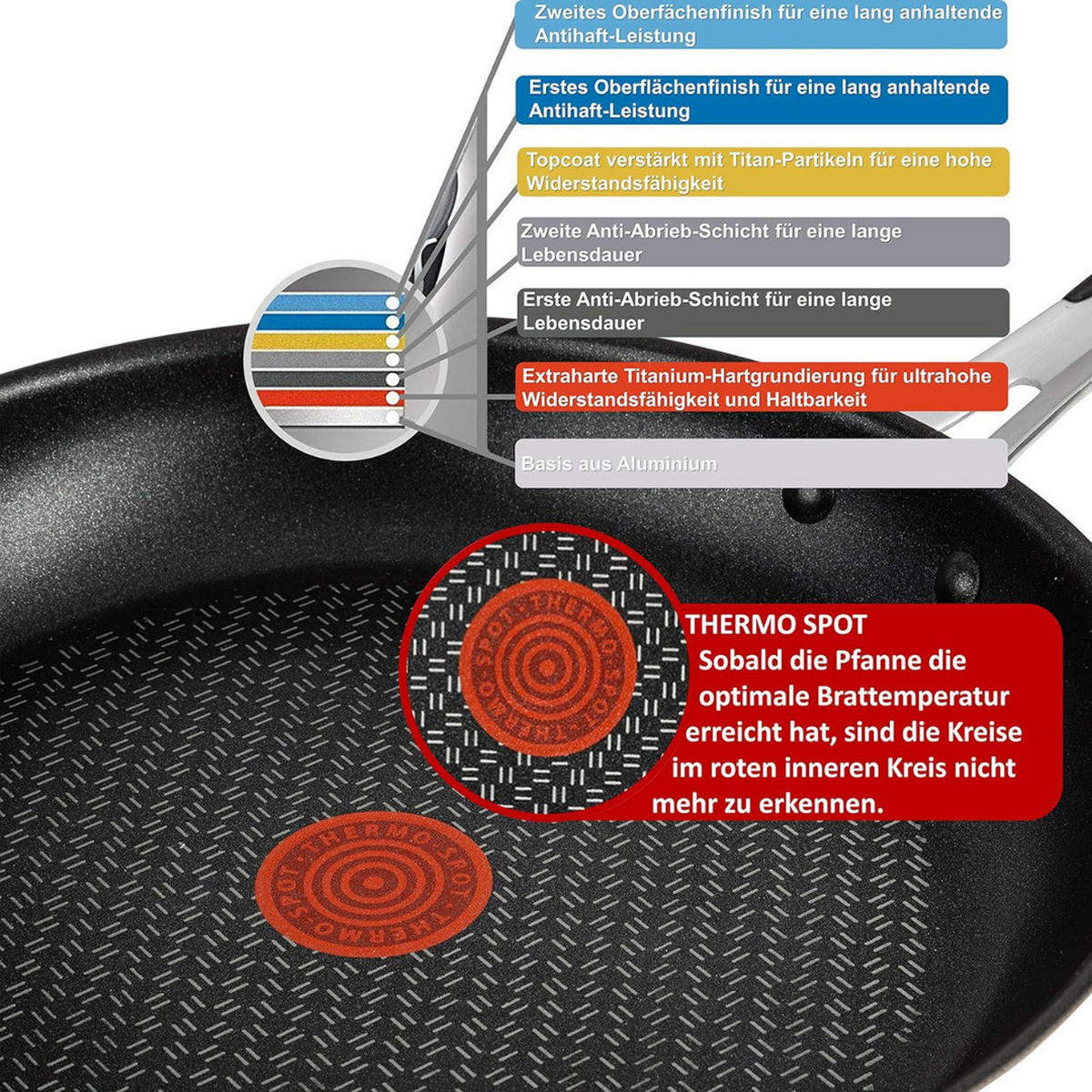 BRATPFANNE 28 cm Edelstahl Antihaft Induktion Silber für alle Herdarten - Silberfarben/Schwarz, Metall (28cm) - Tefal