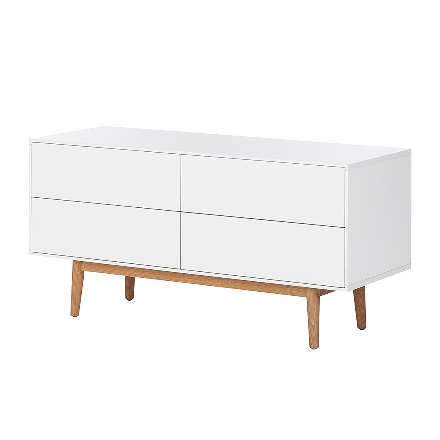 SIDEBOARD - Breite 120 cm - Eichefarben/Weiß, Eichenholz/Holz (120/59/45cm) - home24